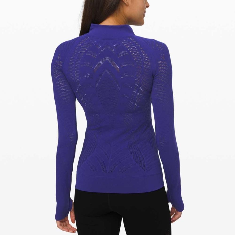 Lululemon Half Zip Mesh Long Sleeve Top Size 8